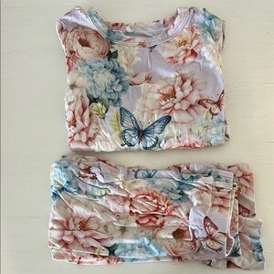 Posh Peanut Floral Pajama Set with Butterflies